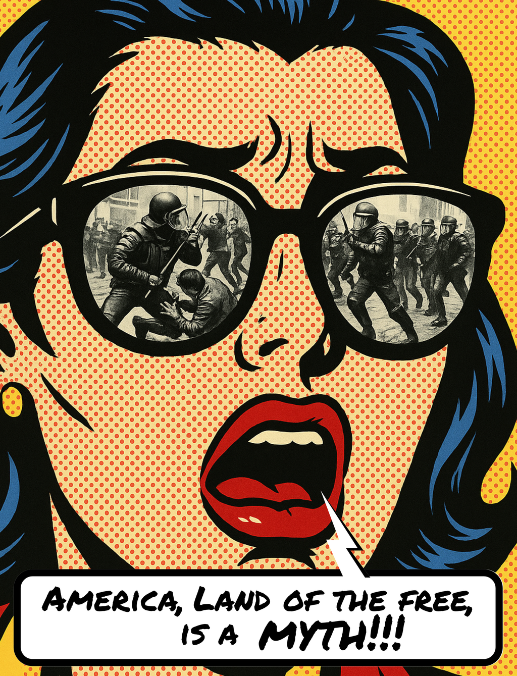 America The Myth graphic t-shirt inspired by vintage Americana symbolism and cultural commentary