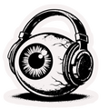 Music Above All graphic t-shirt featuring eyeball with headphones inspired by underground music culture