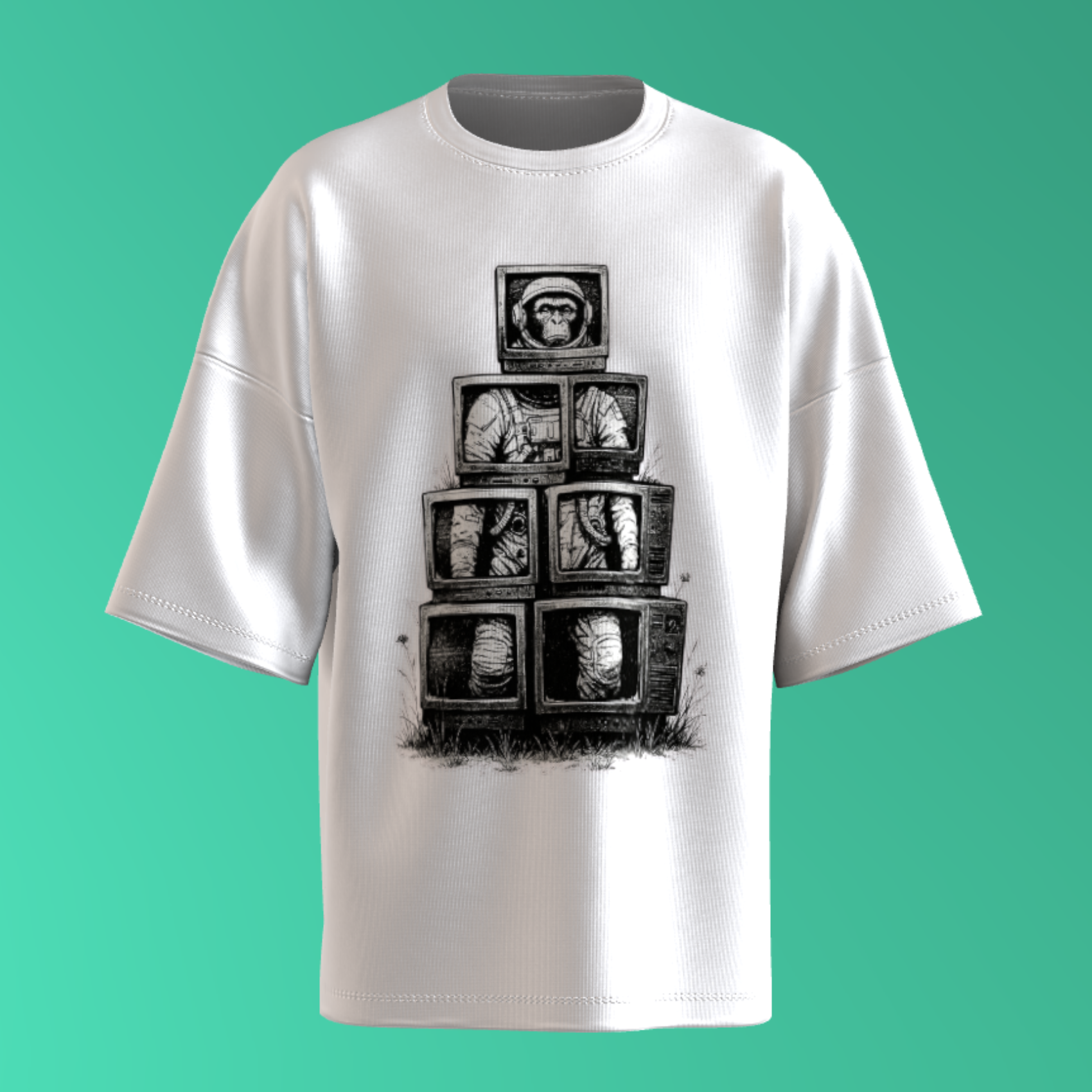 Funky Monkey Reclaimed Signal shirt inspired by underground music and retro futurism
