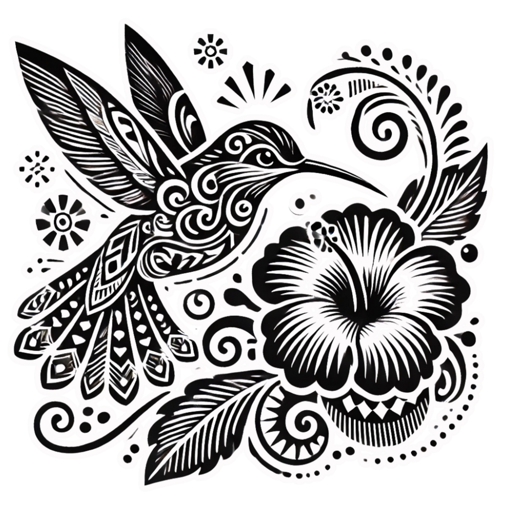 Black and white hummingbird graphic t-shirt for bird watchers and nature lovers