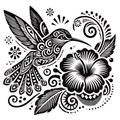 Black and white hummingbird graphic t-shirt for bird watchers and nature lovers