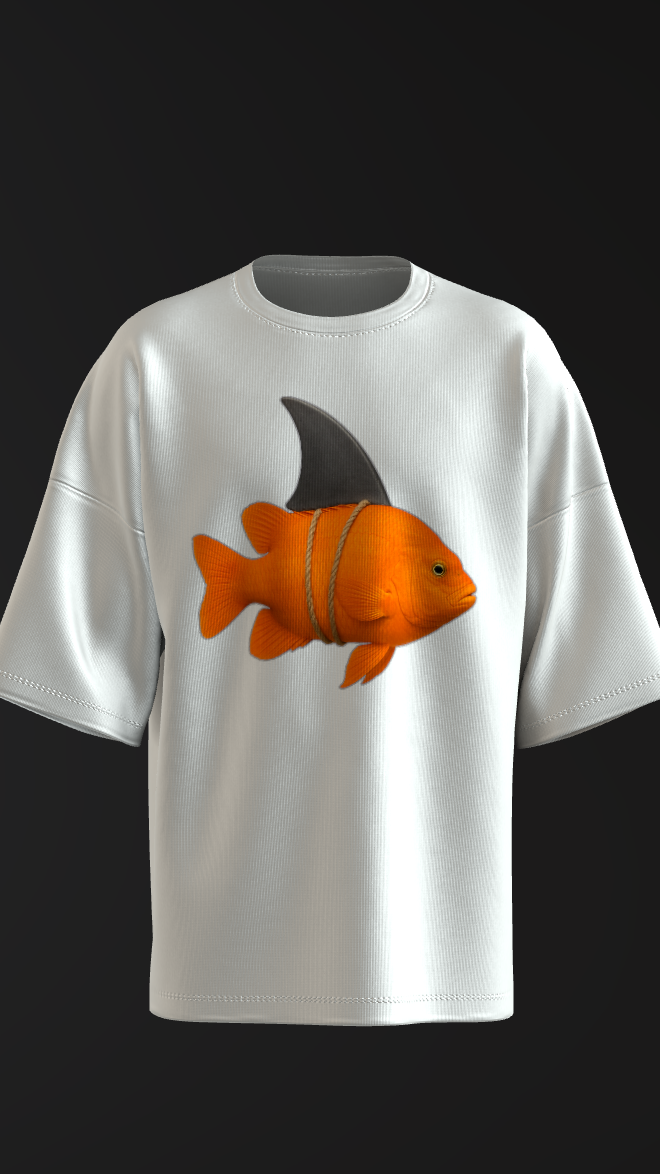 Garibaldi Shark Disguise shirt inspired by marine biology and coastal California culture